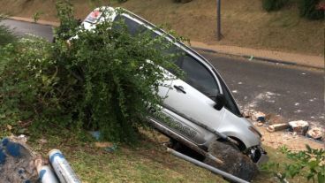 Así quedó el auto.