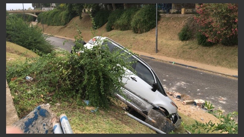 Así quedó el auto. 