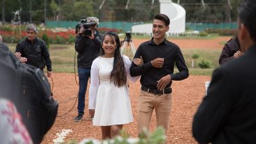 Patricia y Cristian, la primer pareja en dar el "sí" en el Rosedal.