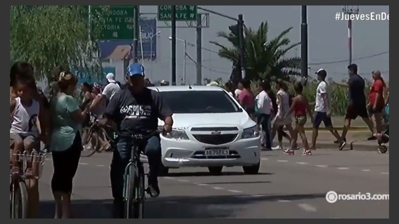 El piquete se produjo en la zona del acceso a Rosario desde el sur.