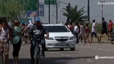 El piquete se produjo en la zona del acceso a Rosario desde el sur.