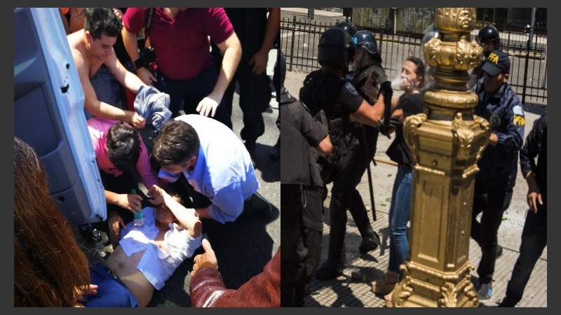 El diputado Rodríguez golpeado y gas pimienta sobre la legisladora Mendoza.