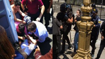 El diputado Rodríguez golpeado y gas pimienta sobre la legisladora Mendoza.