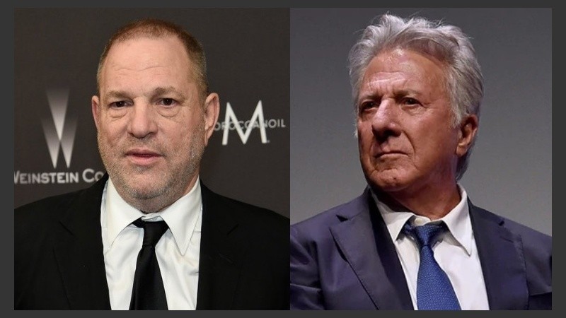 El actor Dustin Hoffman y el productor Harvey Weinstein.