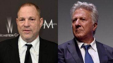 El actor Dustin Hoffman y el productor Harvey Weinstein.