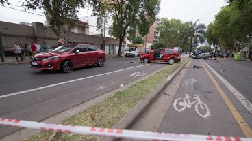 Los tres autos involucrados en el choque.