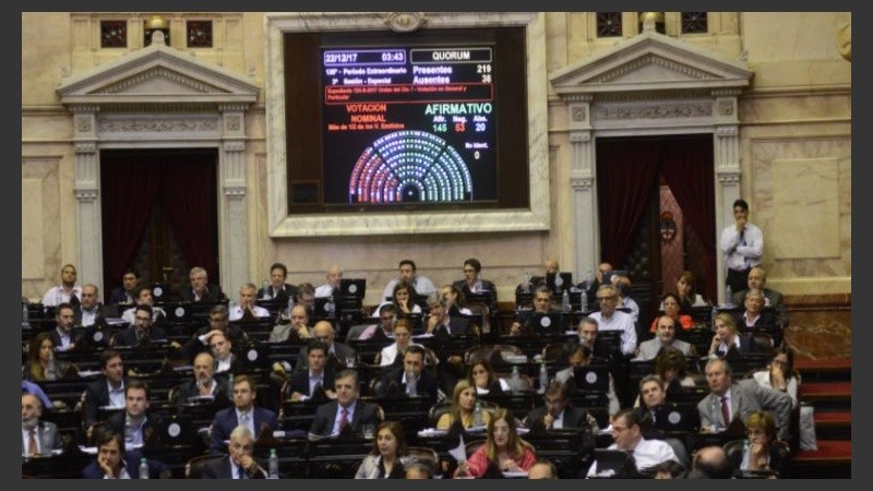 La Cámara de Diputados durante la votación. 