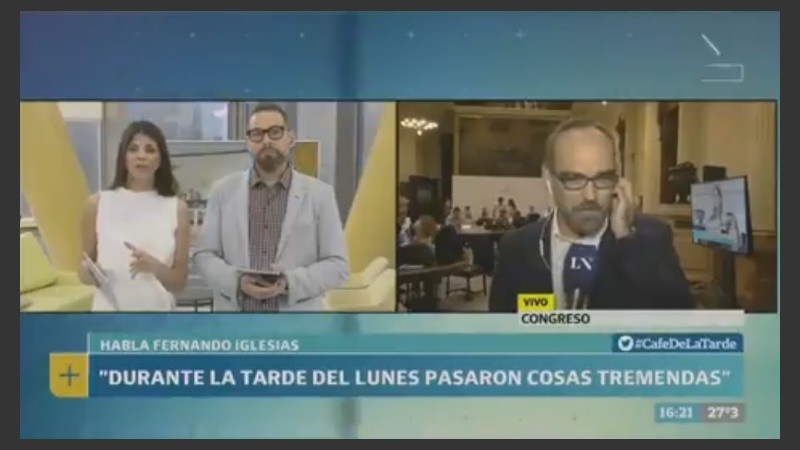 Iglesias no toleró las preguntas de los periodistas de La Nación. 