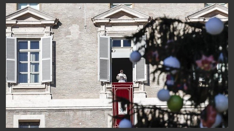El Papa este domingo durante el rezo del Ángelus.