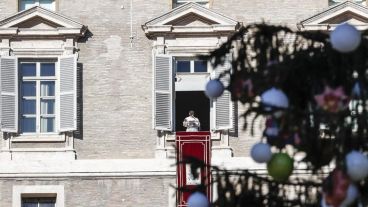 El Papa este domingo durante el rezo del Ángelus.