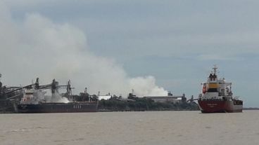 Así se veía el siniestro desde el río.