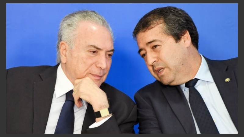 Temer junto al ya ex ministro de Trabajo Ronaldo Nogueira.
