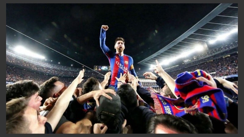 Una de las imágenes más recordadas de Messi en 2017. 