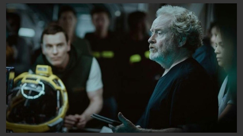 El director Ridley Scott en el rodaje de 