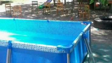 La pileta donde se ahogó Theo Rodríguez.