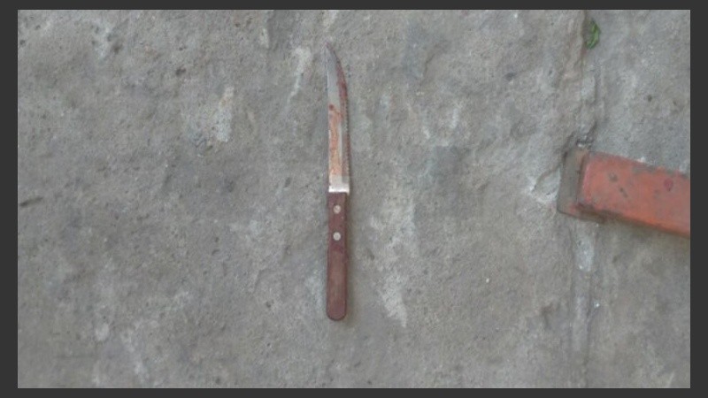 El arma blanca secuestrada. 