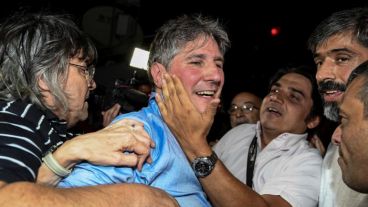 El ex vicepresidente al salir del penal federal de Ezeiza el viernes por la noche.