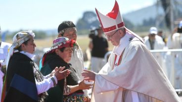 El encuentro de Francisco con comunidades mapuches, en el marco de la misa celebrada en Temuco, Chile.