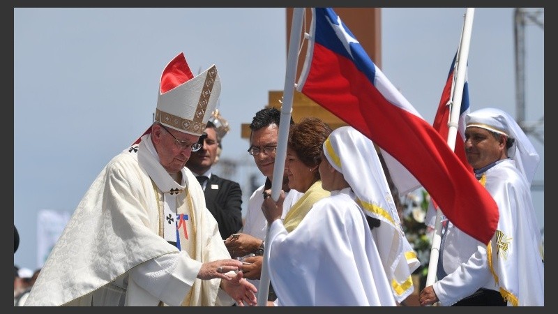 El papa Francisco ofició este jueves una misa multitudinaria en Iquique (Chile).
