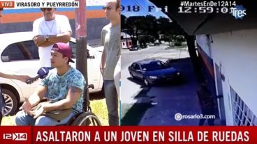 El robo a Fernando, en silla de ruedas, quedó filmado por cámaras de seguridad.