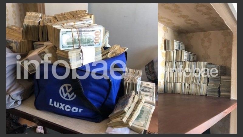 La filtración de los filtradores: imágenes del dinero hallado en los allanamientos.