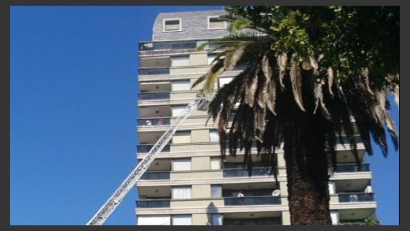 Escalera telescópica para monitorear la situación en altura.