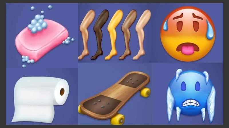Algunos de los emojis nuevos. No estaría apareciendo el mate.