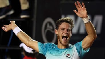 El festejo de Schwartzman en Río de Janeiro.