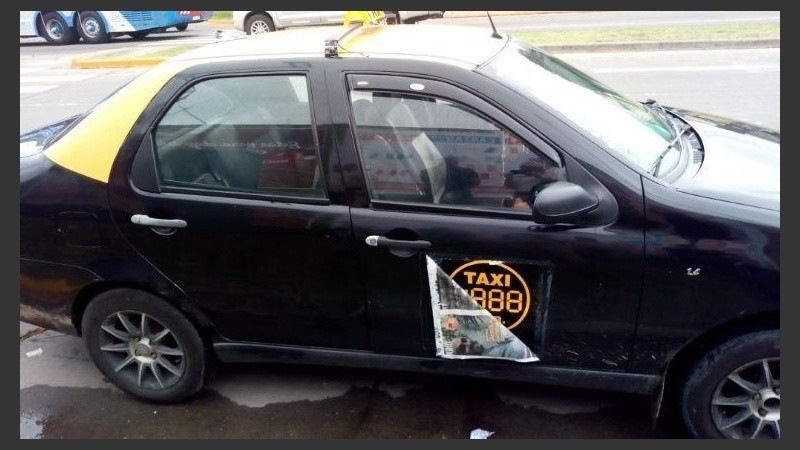El taxi que manejaba Oscar. 