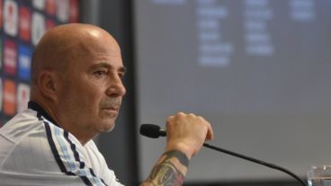 Sampaoli en la conferencia de este jueves.