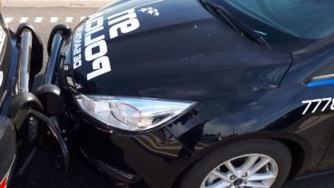 Imágenes del choque de móviles policiales.