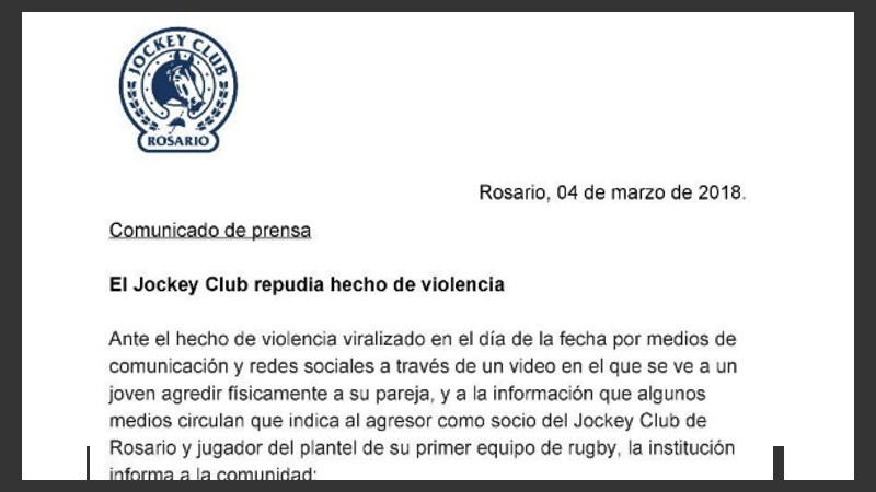 “La institución condena todas las expresiones de violencia