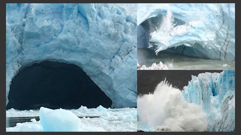 El Glaciar Perito Moreno inició su proceso de ruptura el último sábado.