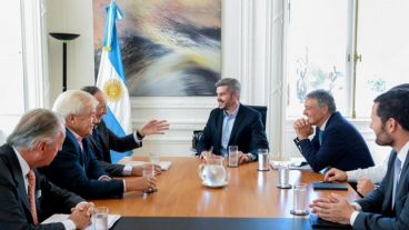 Reunión entre industriales y el Gobierno en la Casa Rosada.