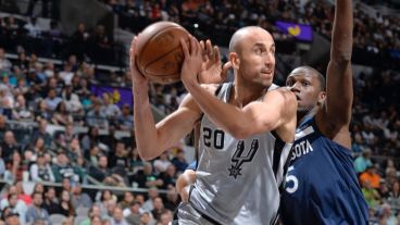 Manu en el partido de este sábado.