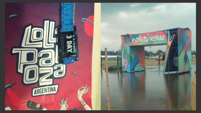 El antes y el después de la tormenta del último sábado en Buenos Aires que afectó al Hipódromo de San Isidro, escenario del Festival Lollapalooza 2018.