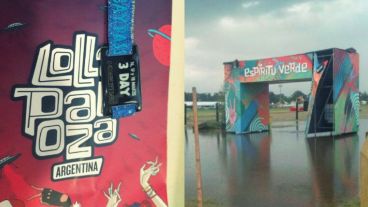 El antes y el después de la tormenta del último sábado en Buenos Aires que afectó al Hipódromo de San Isidro, escenario del Festival Lollapalooza 2018.
