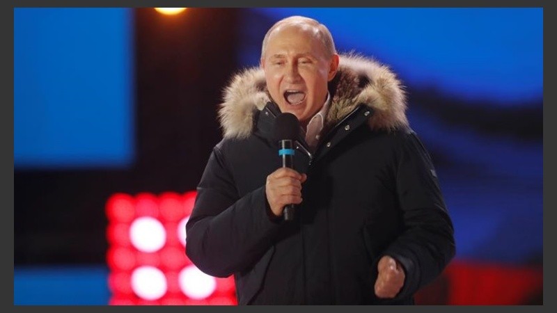 Putin, durante un discurso tras conocer los resultados, en Moscú.