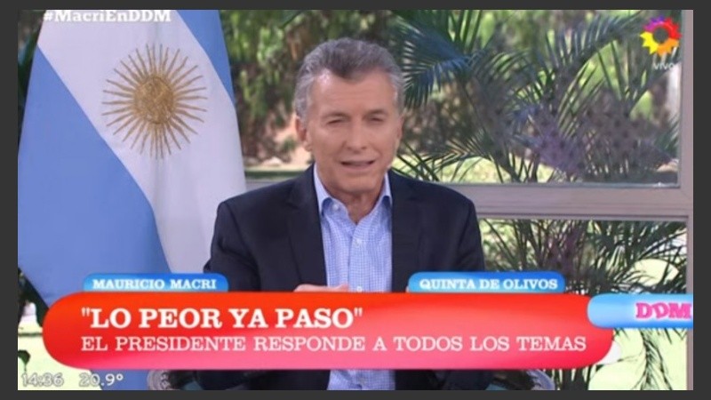 El presidente Mauricio Macri durante la entrevista en la residencia de Olivos.