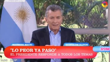 El presidente Mauricio Macri durante la entrevista en la residencia de Olivos.