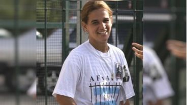 Cecilia Pando durante una manifestación en la que reinvindicó a los represores condenados por delitos de lesa humanidad.