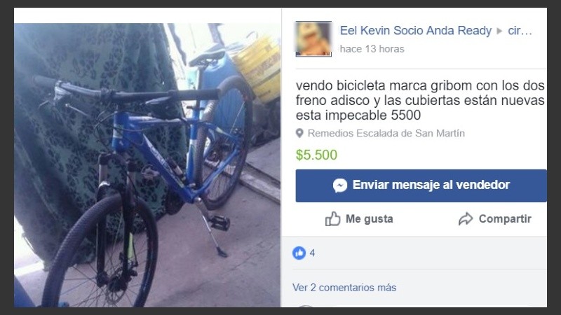 La bicicleta ofrecida por Facebook. 