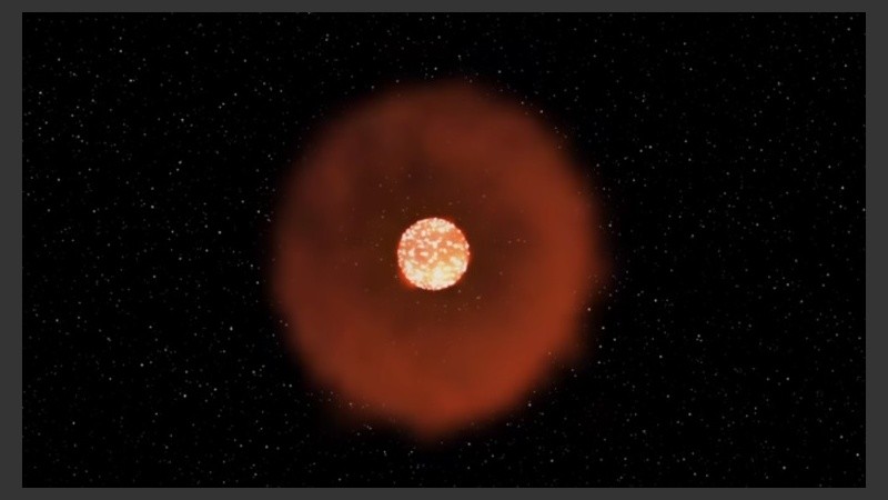 El momento en que explota la estrella. 