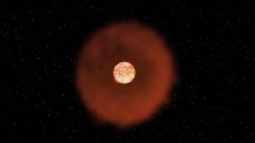 El momento en que explota la estrella.