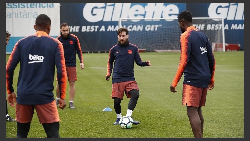 Messi participó de un entrenamiento este viernes en Camp Tito Vilanova.