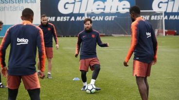 Messi participó de un entrenamiento este viernes en Camp Tito Vilanova.