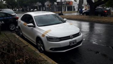 El auto secuestrado que era manejado por Lerche.