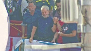Lula en la misa de este sábado en homenaje a su esposa.