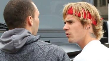 El momento del cruce entre Justin Bieber y el rosarino.