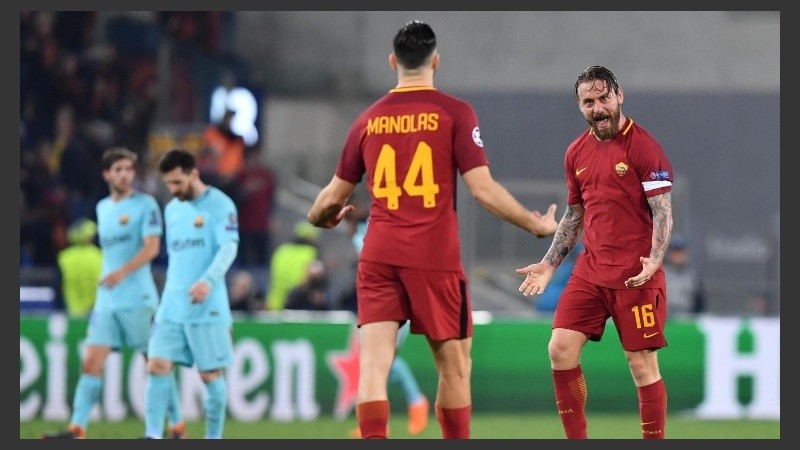 Manolas (44) fue el héroe de la noche en el Olímpico romano.